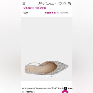 Betsey Johnson rhinestone Silver flats